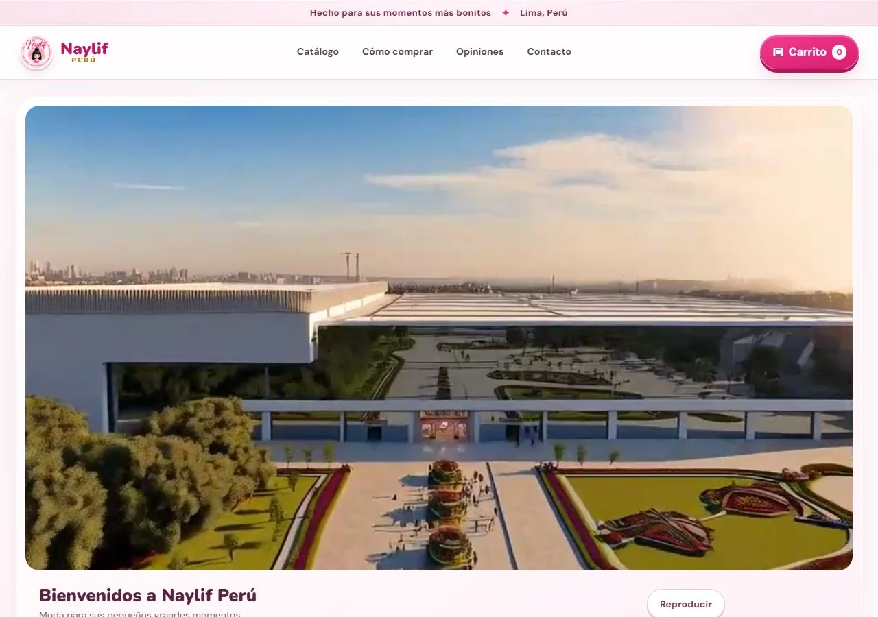 Vista de la página web de Naylif Perú